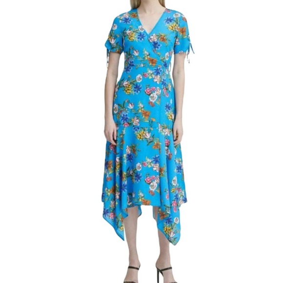 Calvin Klein Dresses & Skirts - CALVIN KLIEN Floral Handkerchief-hem Belted Maxi Dress NWT sz 6